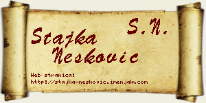 Stajka Nešković vizit kartica